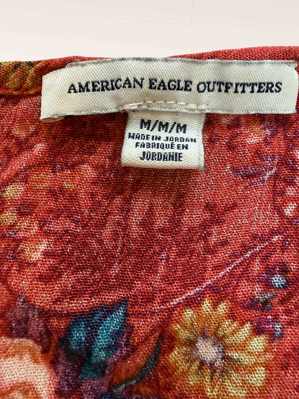 American Eagle Outfitters Floral Multicolor Boho Peasant Blouse Women’s Medium - Picture 10 of 12